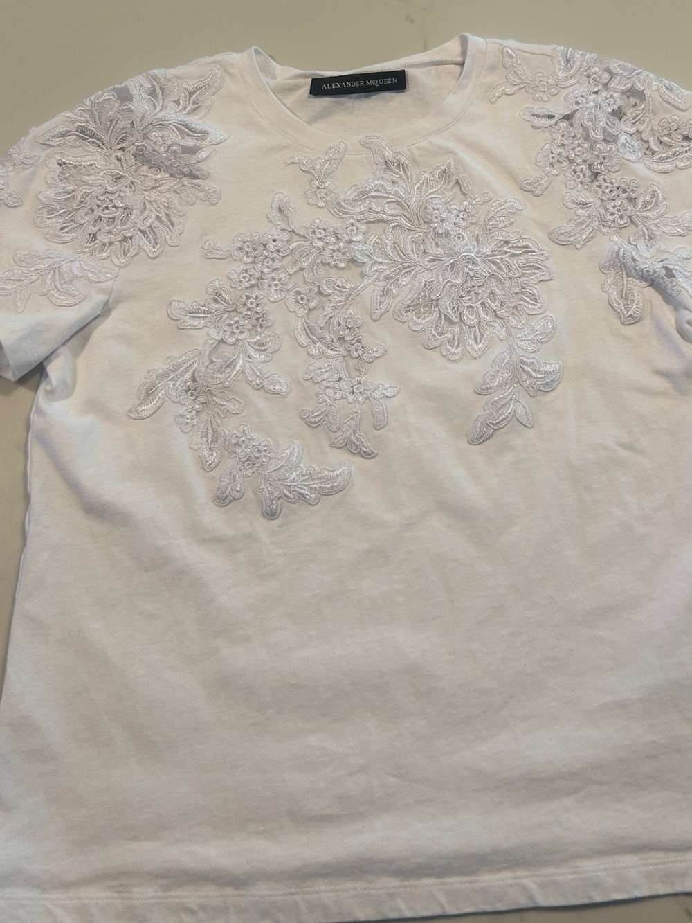 White Lace Shoulder Women's Top